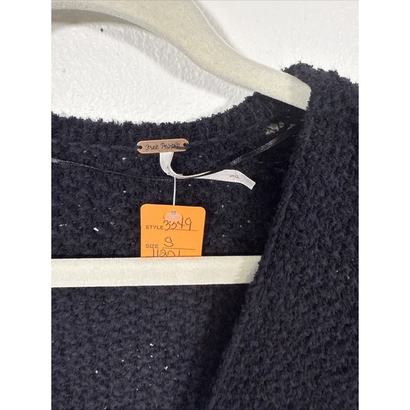 NWT Free People Cozy With You Drape Oversized Pullover Sweater Black F2 - Picture 3 of 6